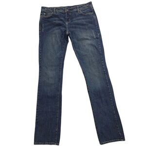 Volcom Stone Jeans Slim Straight Junior Women Low Rise Medium‎ Wash Size 7